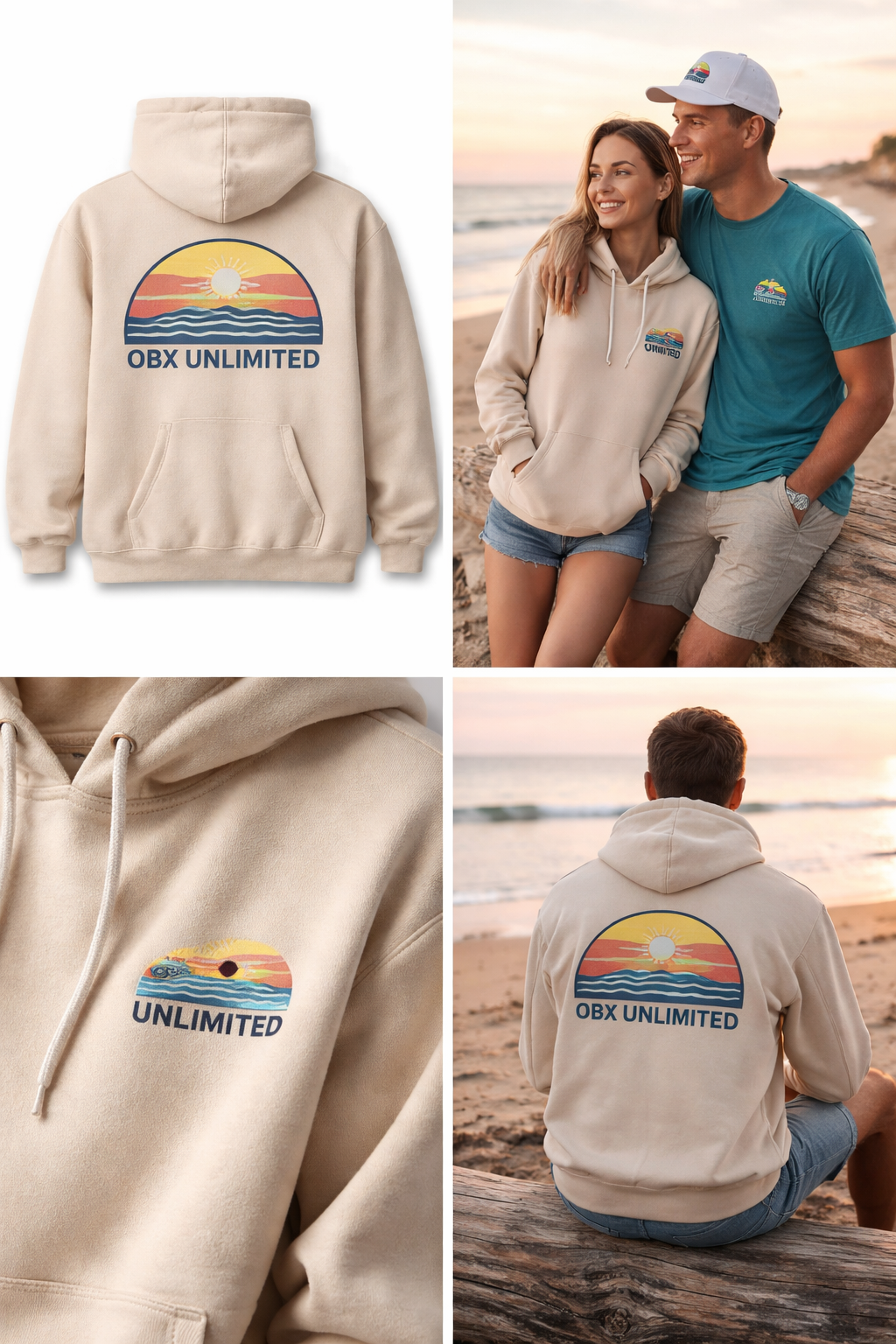 OBX Unlimited Coastal Sunset Hoodie – Premium Beach Fleece